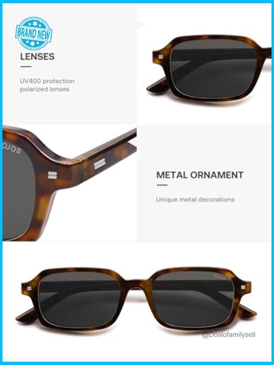 Retro Rectangle Polarized Sunglasses Thin Slim Square Frame Y2K Chic main image 4